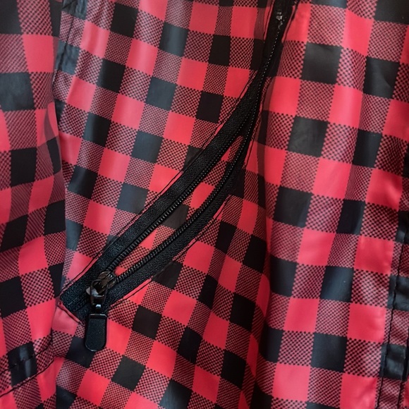 Red and black checked rain jacket - Picture 6 of 12